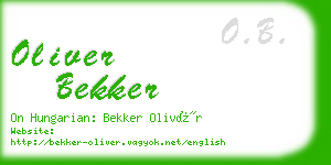 oliver bekker business card